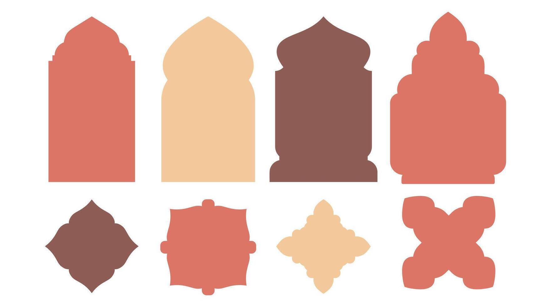 Ornamental Arabic Silhouettes for Ramadan Design Projects vector