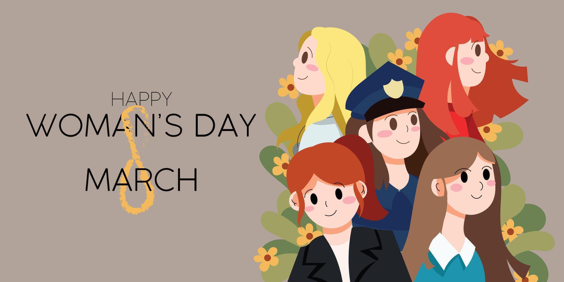 Woman Day Artistic Banner vector
