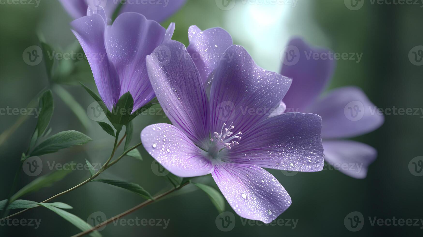 Dewdrops on Petals in Nature, Flower Photography photo