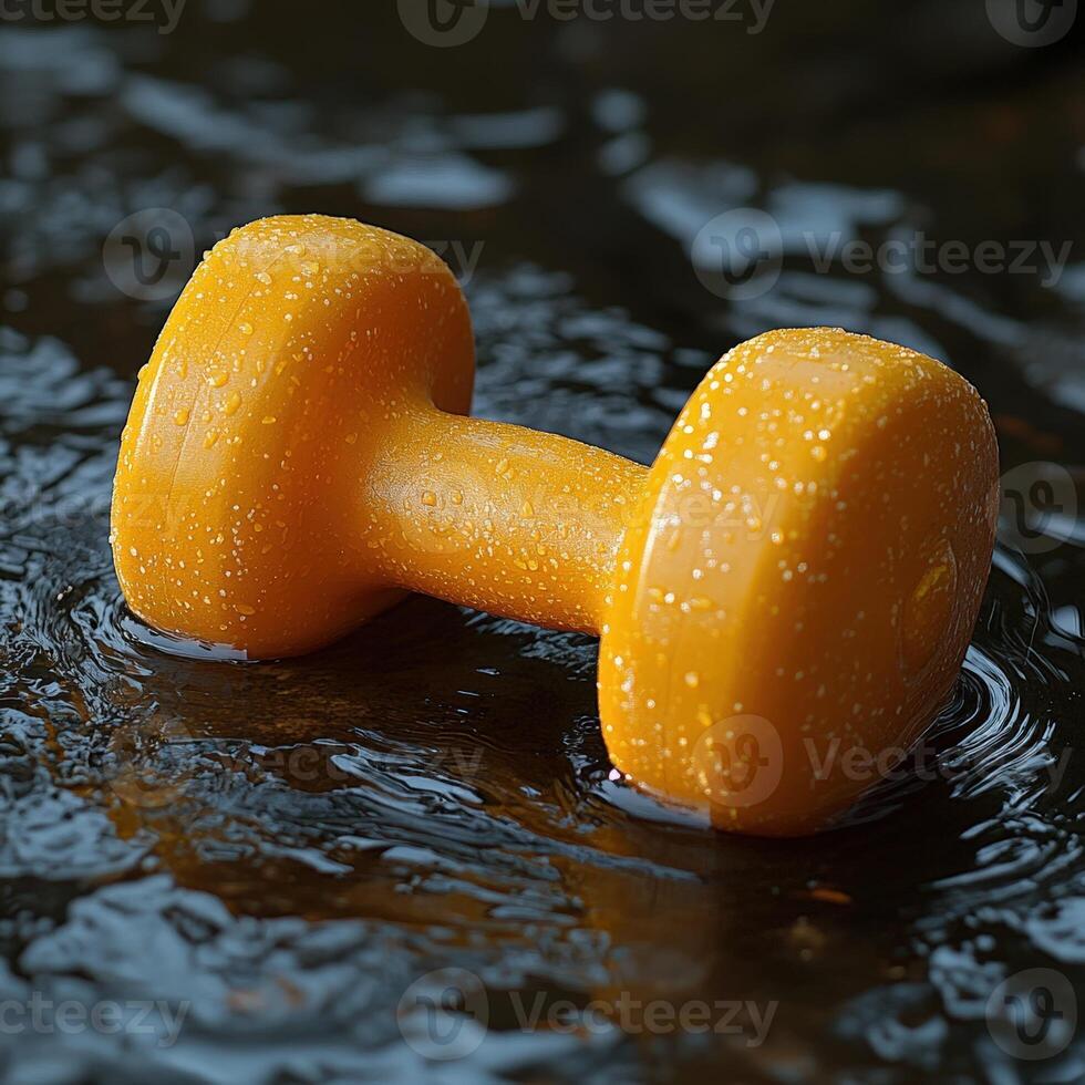 A rubber dumbbell in water photo