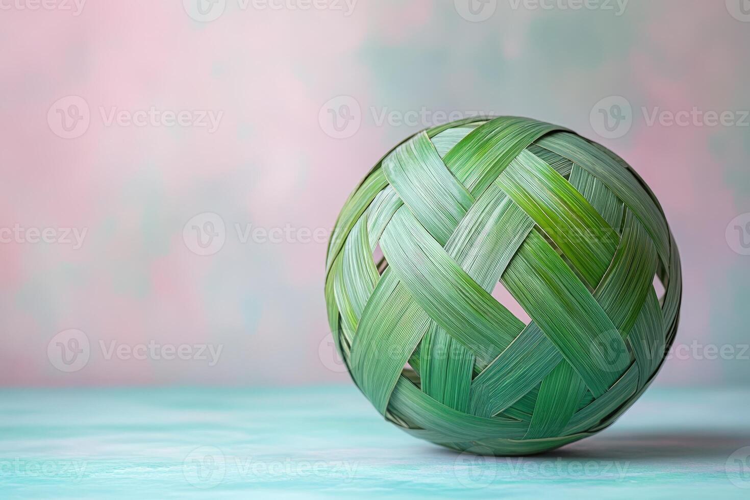 A green egg on a blue background photo