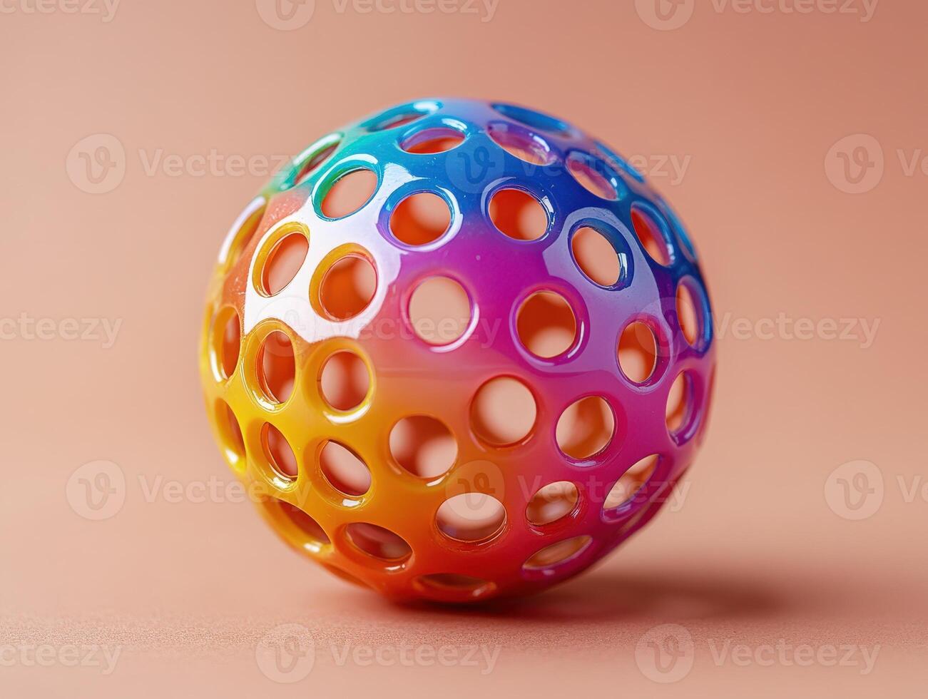 A colorful plastic ball with holes on it photo