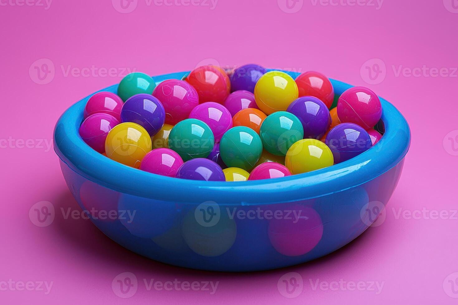 A bowl filled with colorful ball photo