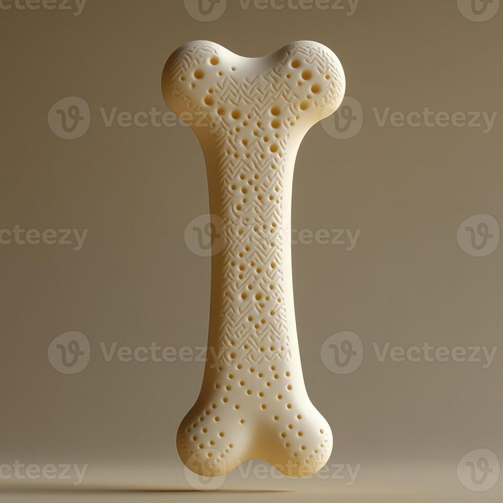 A bone shaped object made of white plastic photo