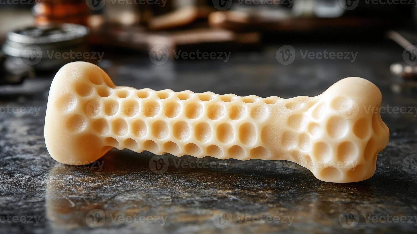 A toy made out of a bone shaped like a bone photo