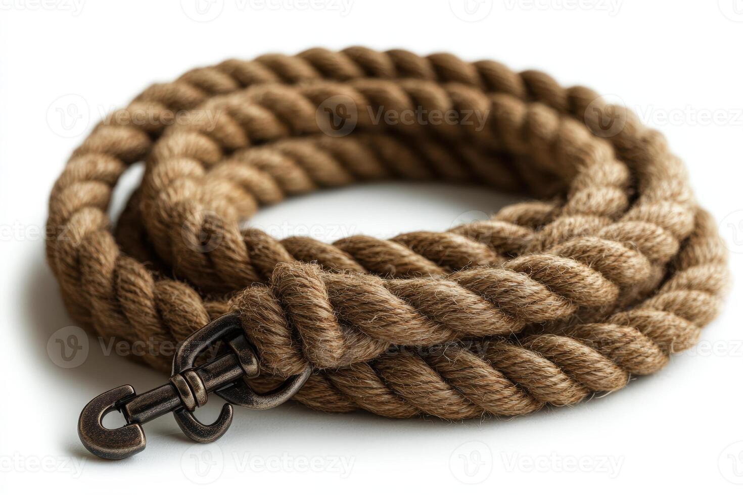 A rope with a metal hook on it photo