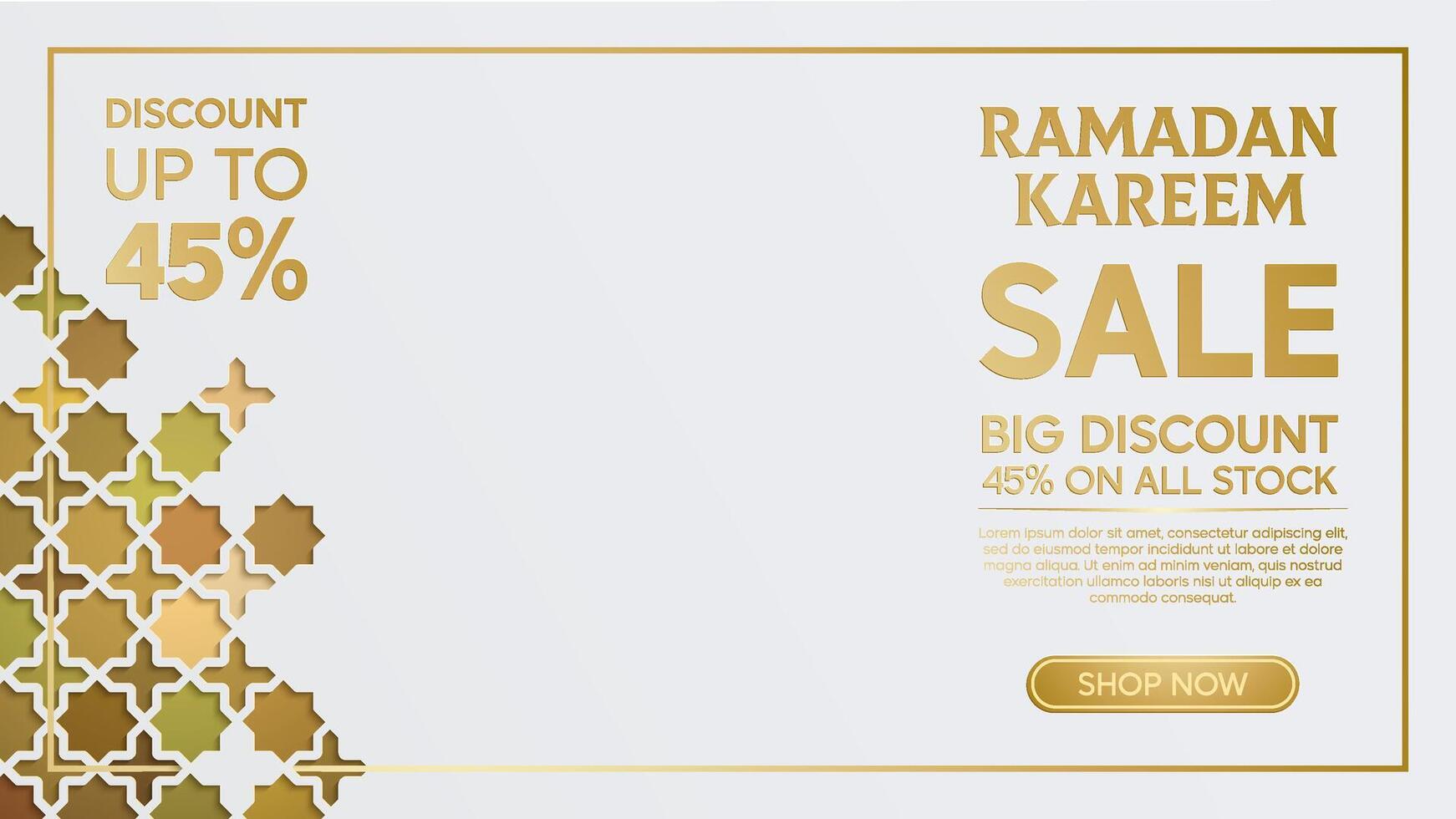 Luxury Ramadan Sale Social Media Template with Islamic Patterns vector