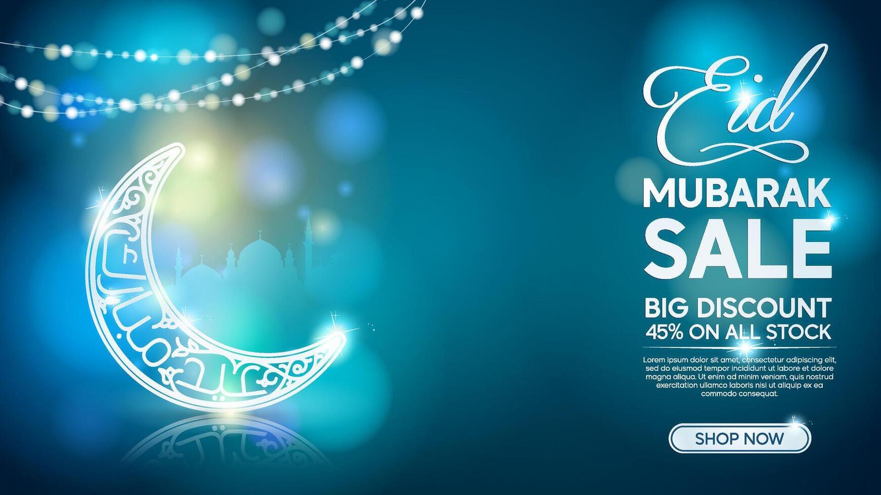 Elegant Ramadan Kareem Sale Background with Arabic Glow Crescent Moon Pattern vector