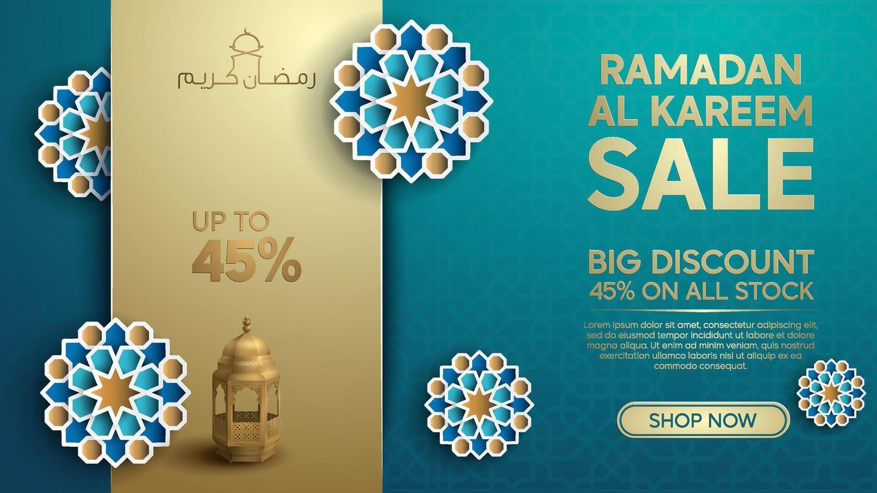 Ramadan sale with discount banner vector