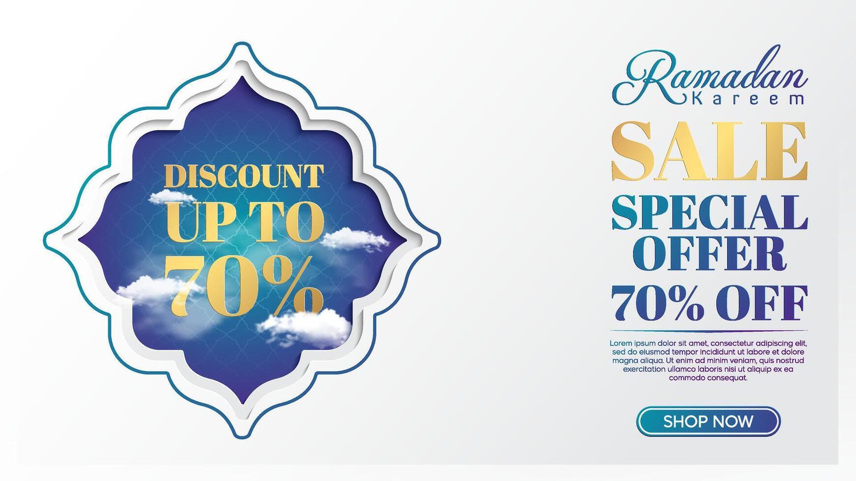 Ramadan sale with discount offer vector