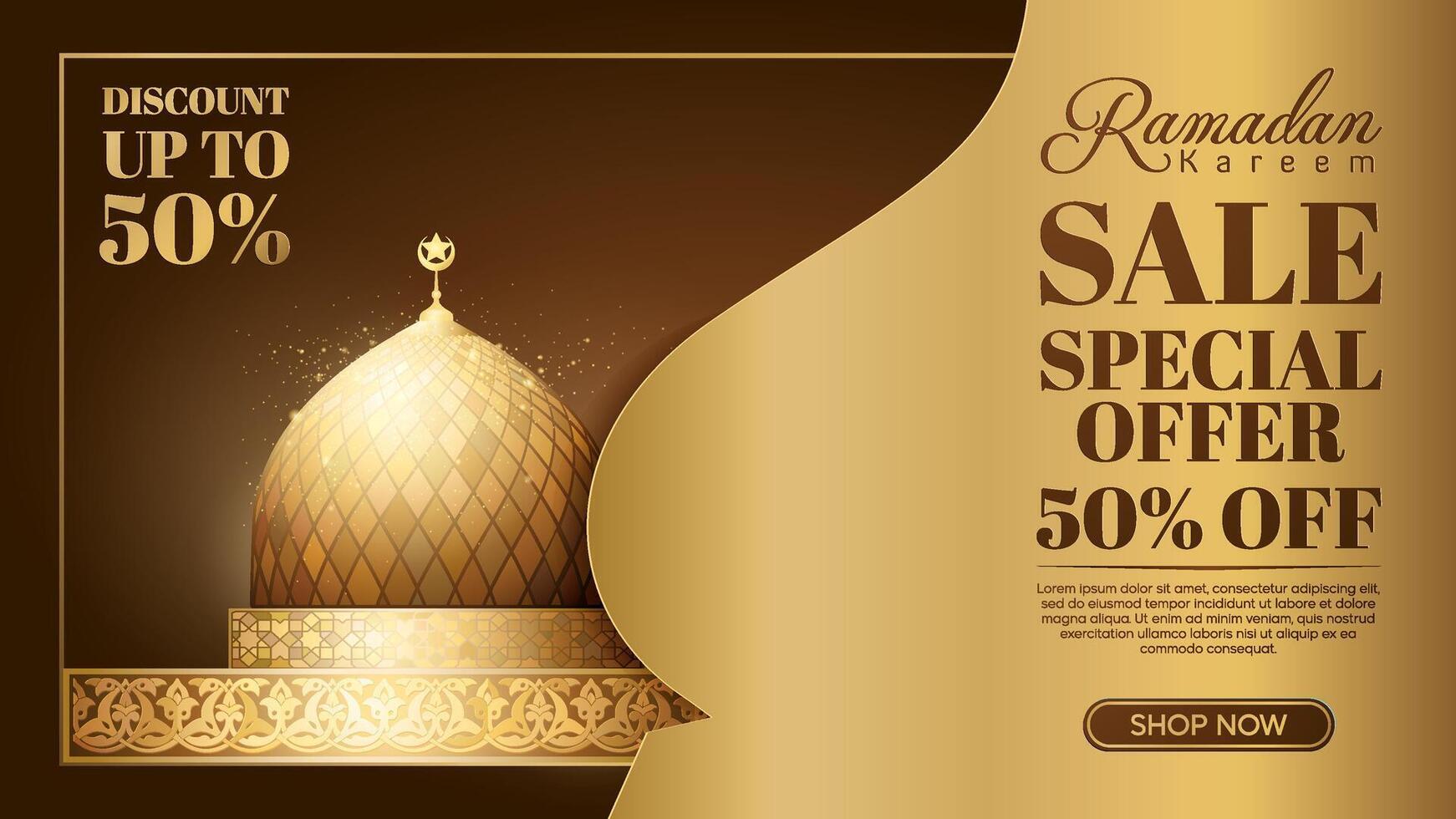 Ramadan sale banner with discounts vector