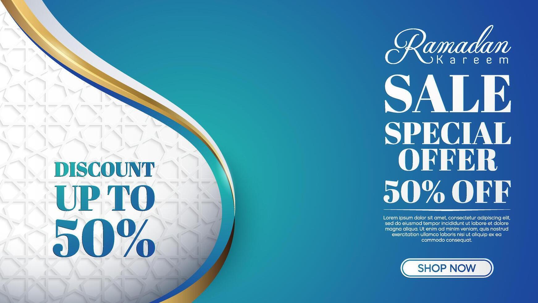 Ramadan sale discount banner vector