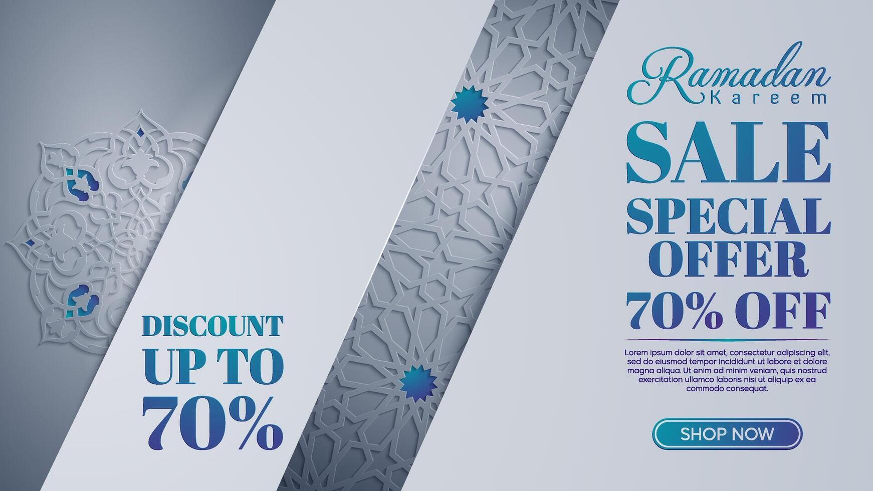 Ramadan sale with 70% discount vector