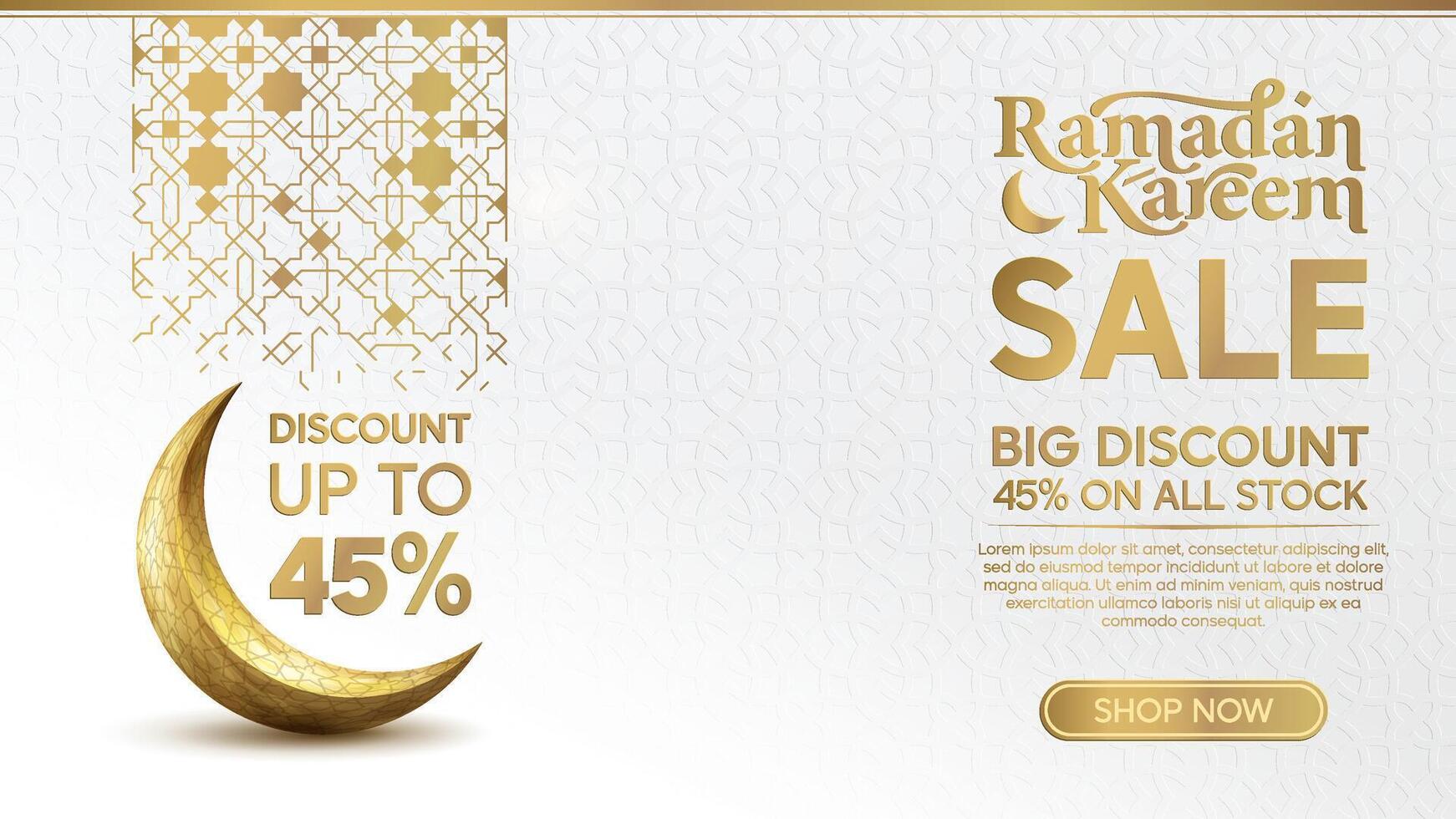Ramadan Kareem discount banner vector