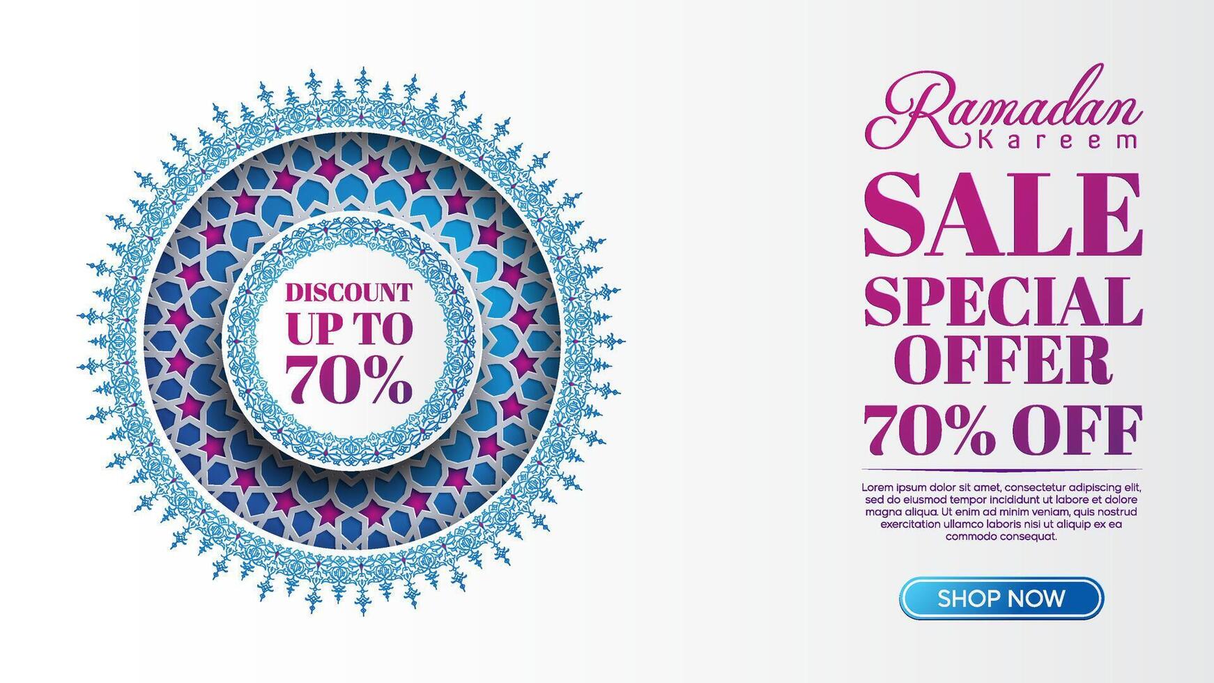 Ramadan sale with discount offer vector
