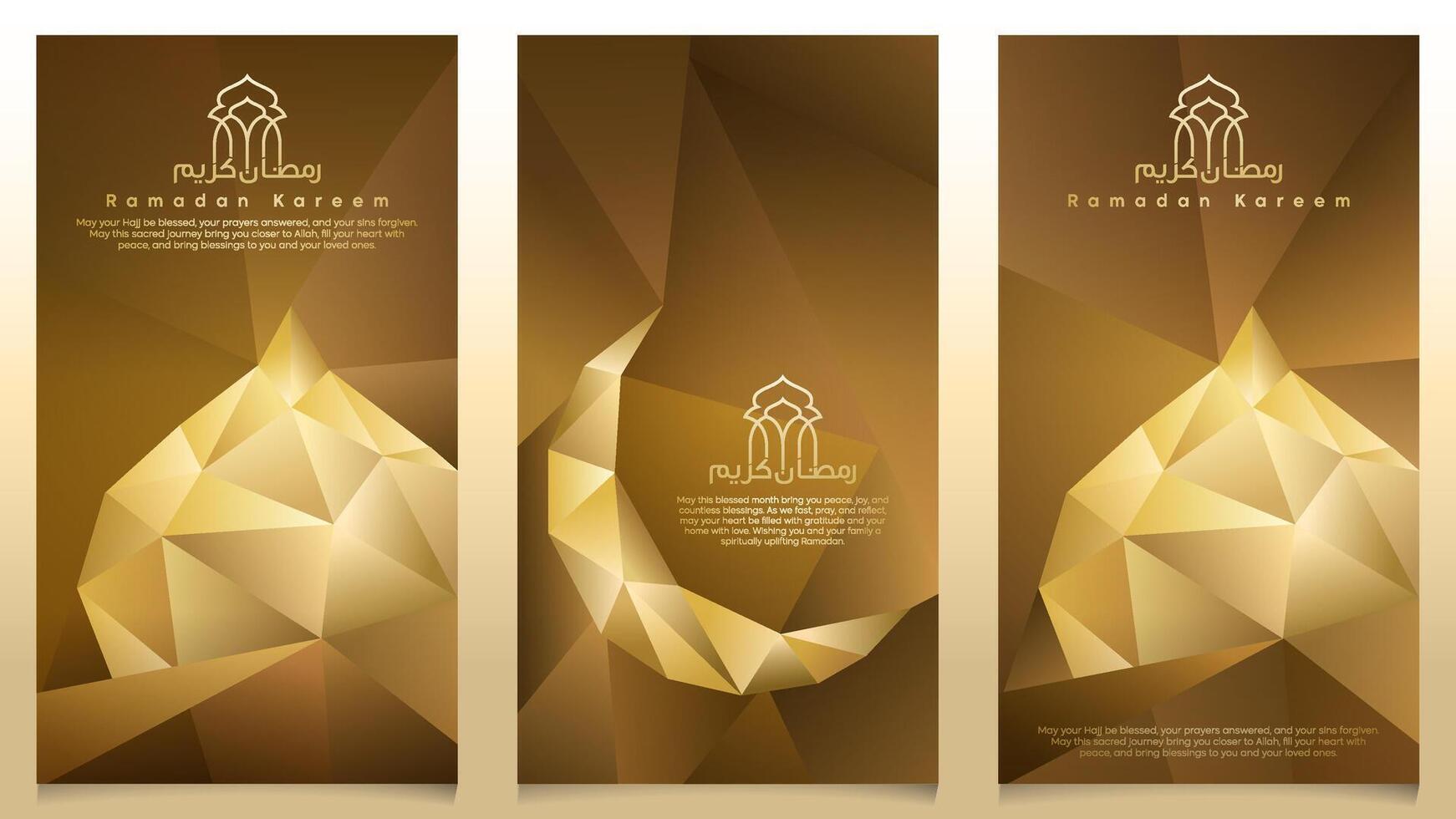Ramadan Kareem mosque dome and crescent moon arabic geometric pattern for banner and greeting card vector