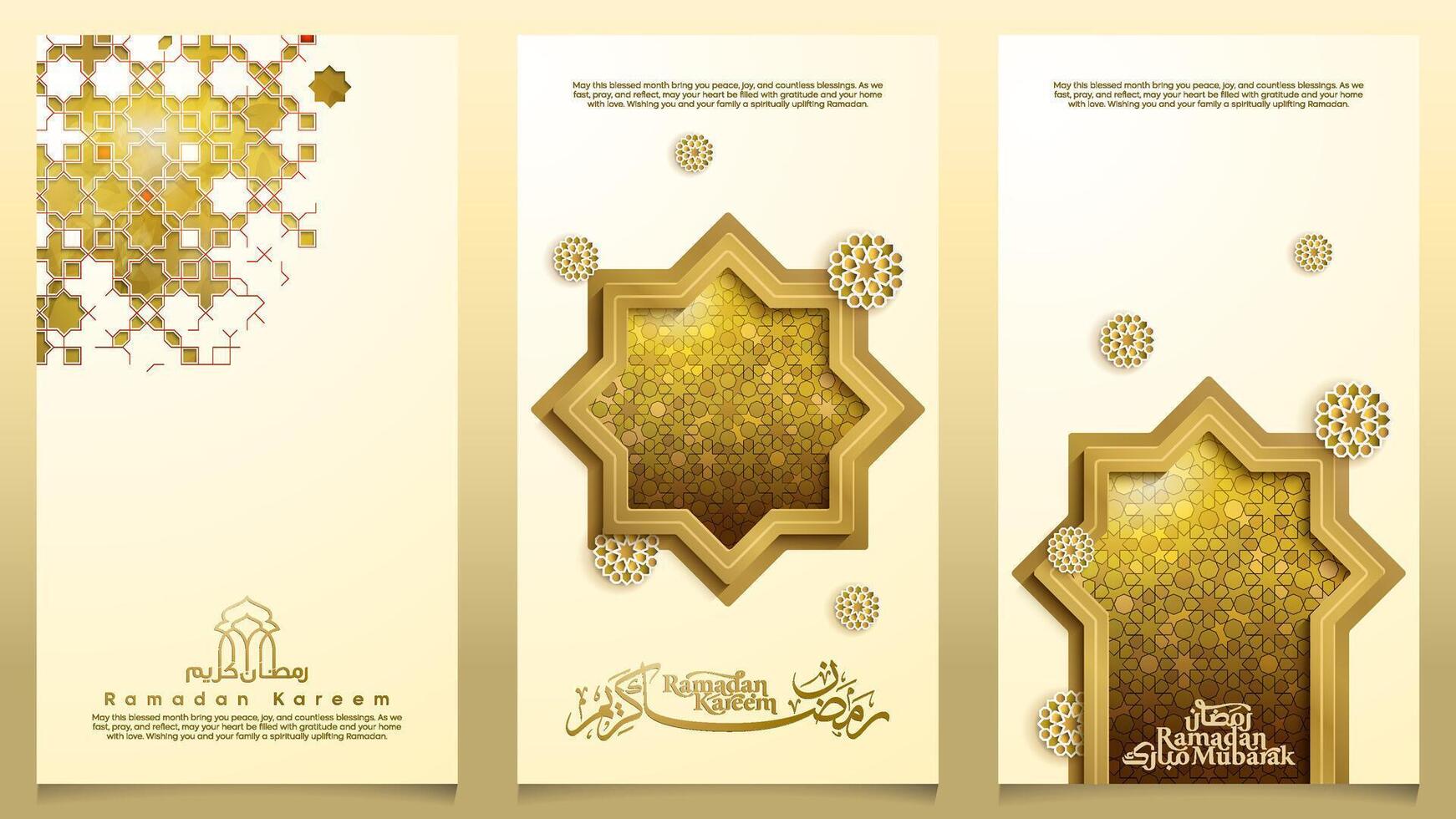 Ramadan Kareem islamic mosque door and star pattern illustration for banner and greeting card vector