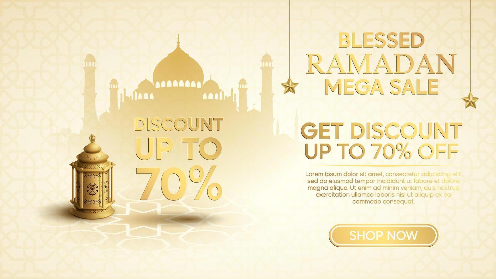 Ramadan sale with discounts up to 70% vector