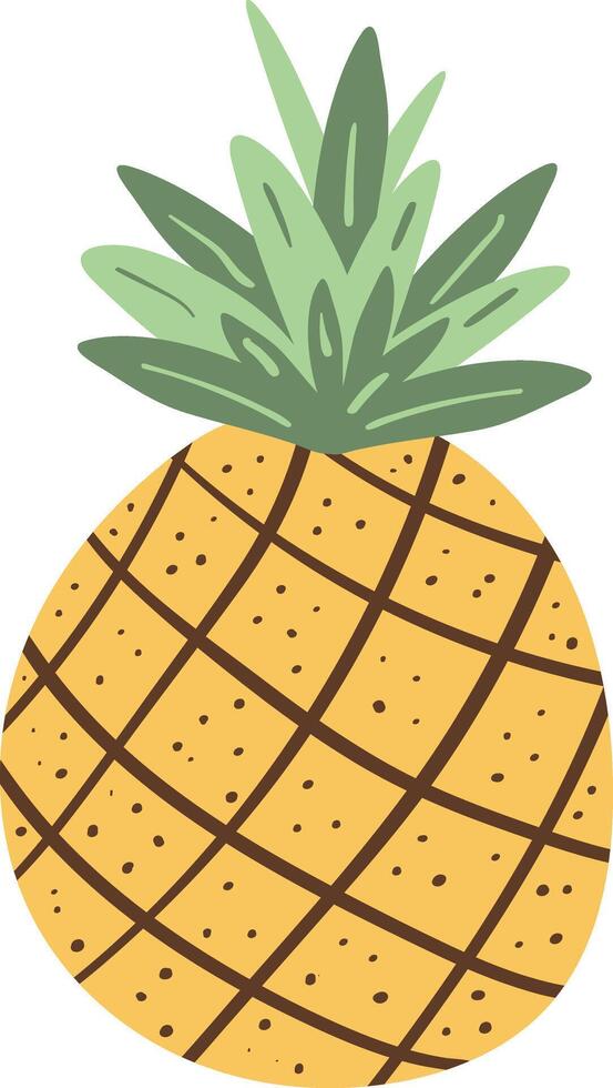 Pineapple icon. Tropical fruit Illustration perfect for summer designs, food packaging, and exotic-themed projects vector
