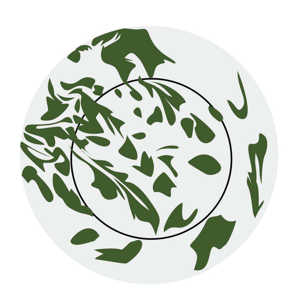 Green Pattern Enamel plate Illustration vector