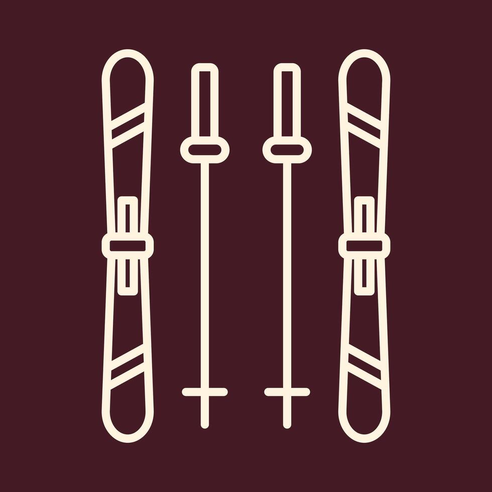 Skis trendy art design applicable amazing colorful useful illustration vector