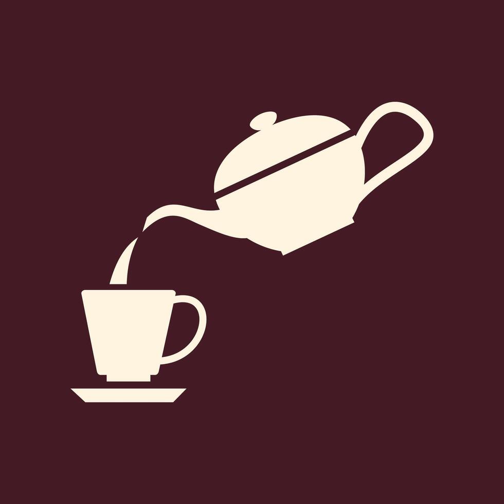 Pouring tea party trendy art design practical amazing colorful useful illustration vector