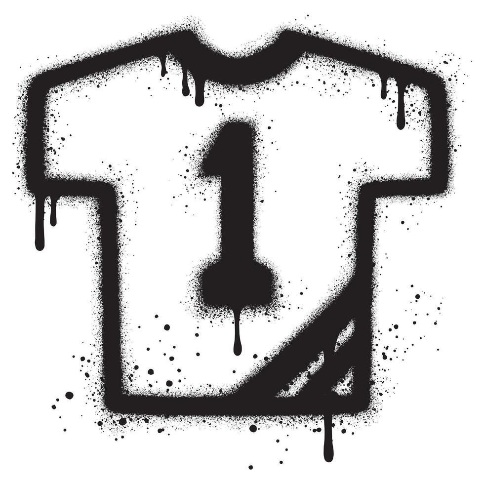 t-shirt sport design in urban graffiti style with black spray paint. vector