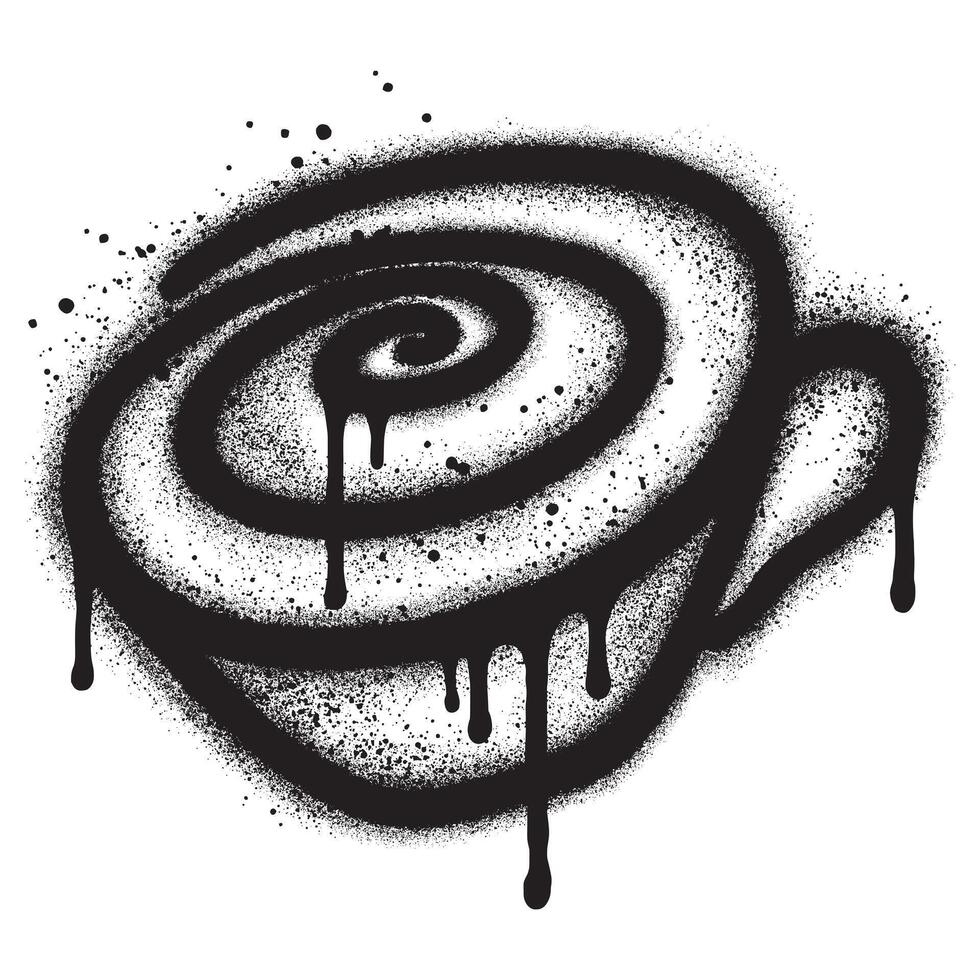 coffee cup graffiti with black spray paint in different style vector