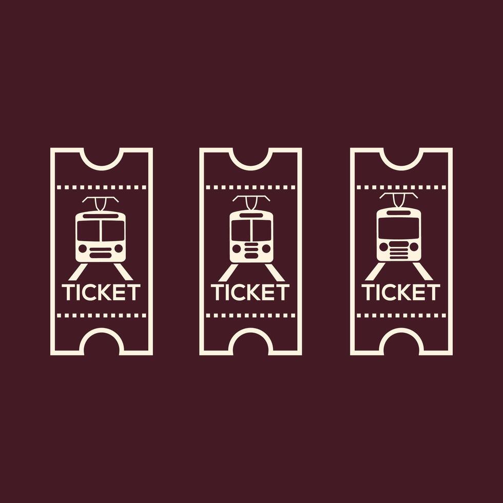 Train ticket trendy art design applicative amazing colorful useful illustration vector