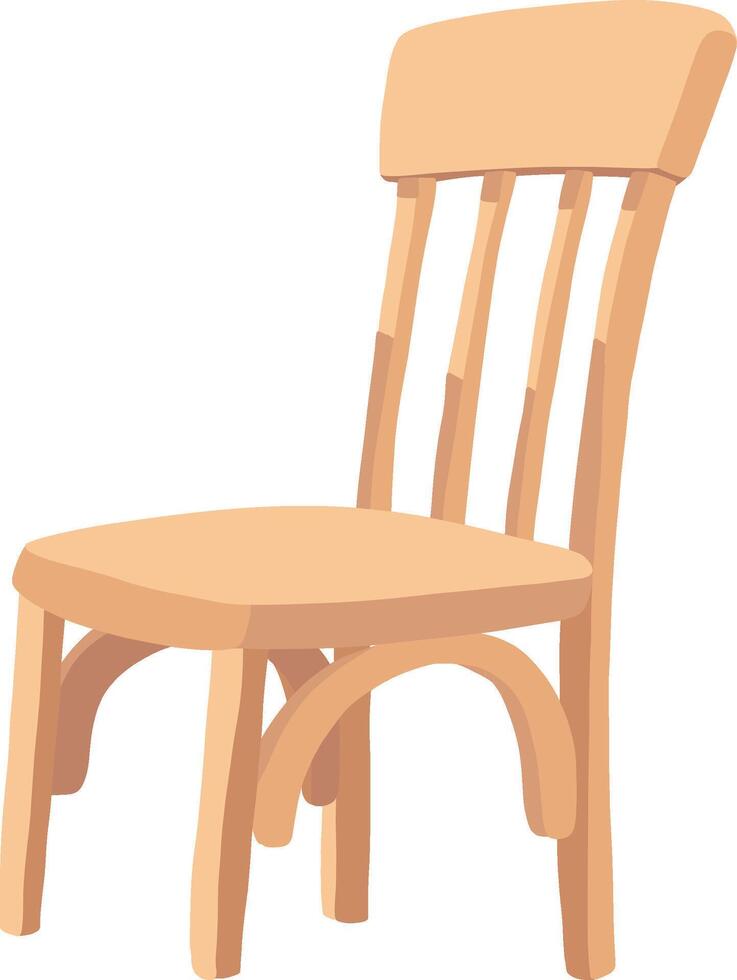 Wooden Chair Illustration isolated editable vector