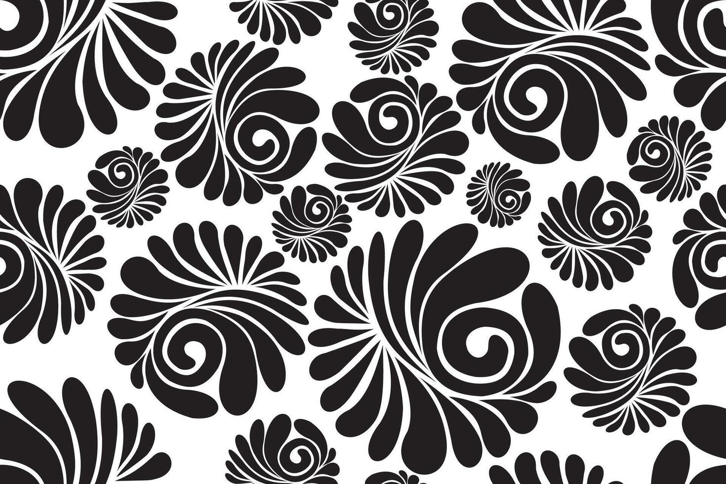 Seamless pattern black Chrysanthemums,japaneese floral pattern for wallpaper,printing and background vector