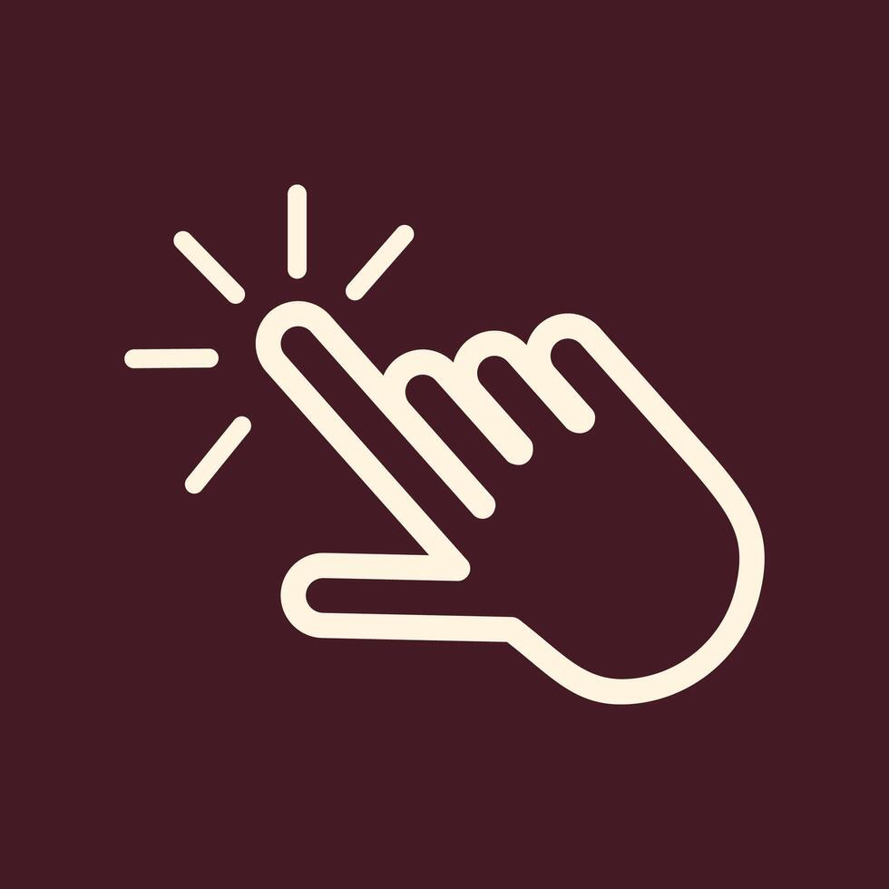 Hand click trendy useful important Illustration design handsome colorful background vector
