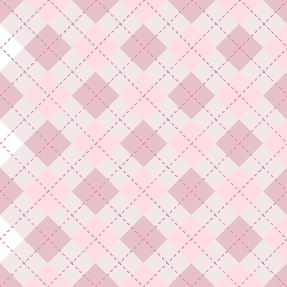 Cute retro seamless argyle background with pink shade. vector