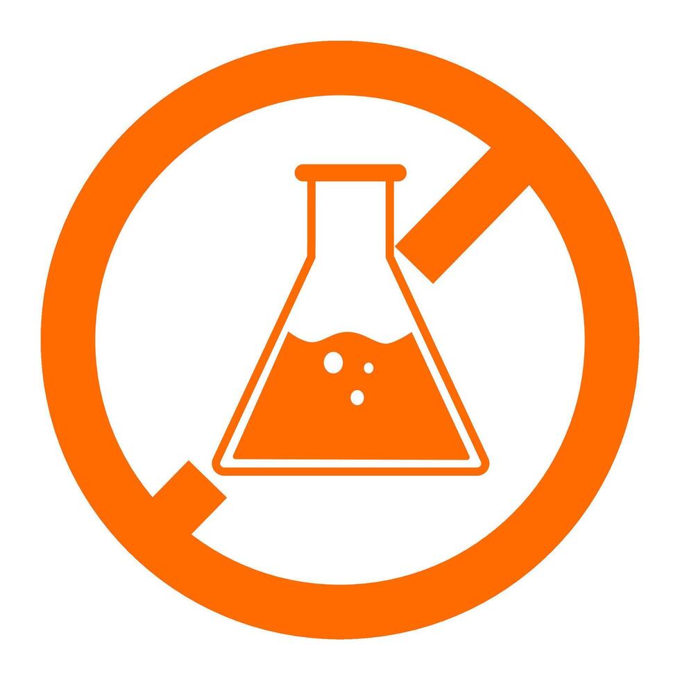 No chemicals or chemical free icon symbol. vector