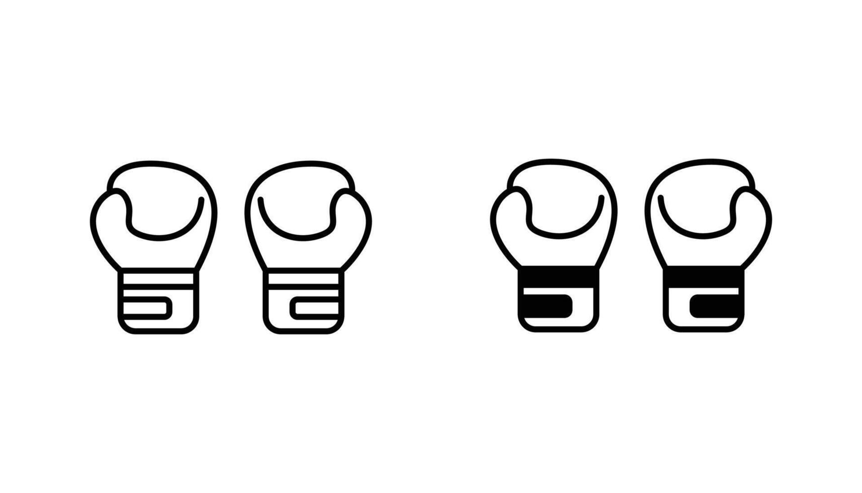 boxing gloves outline icon and black fill icon vector