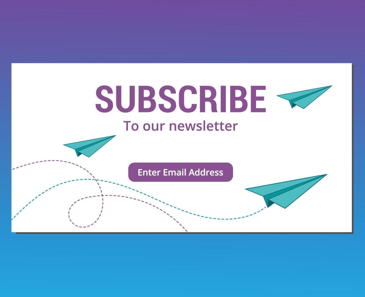 Subscribe newsletter graphic with paper airplanes vector