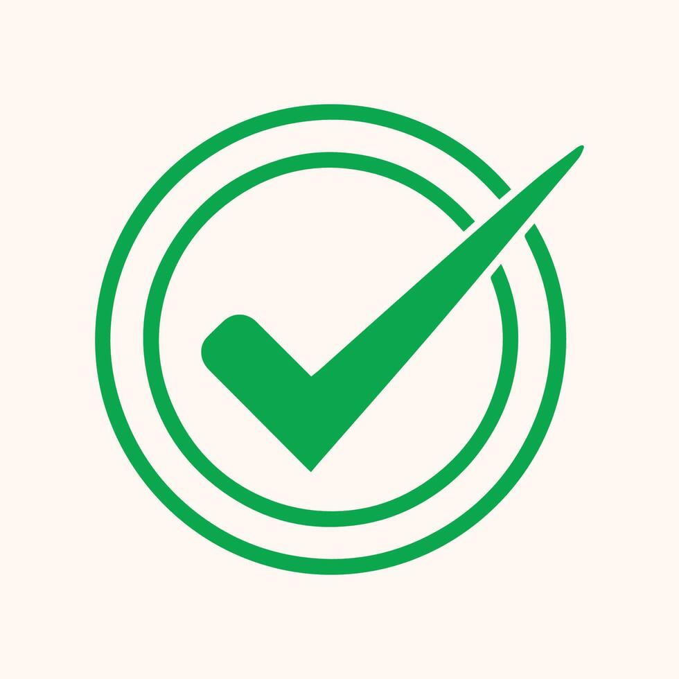 Green check mark icon illustration vector