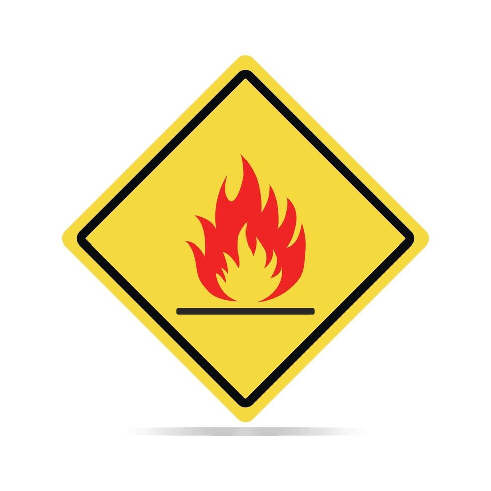 Flammable material warning sign illustration vector