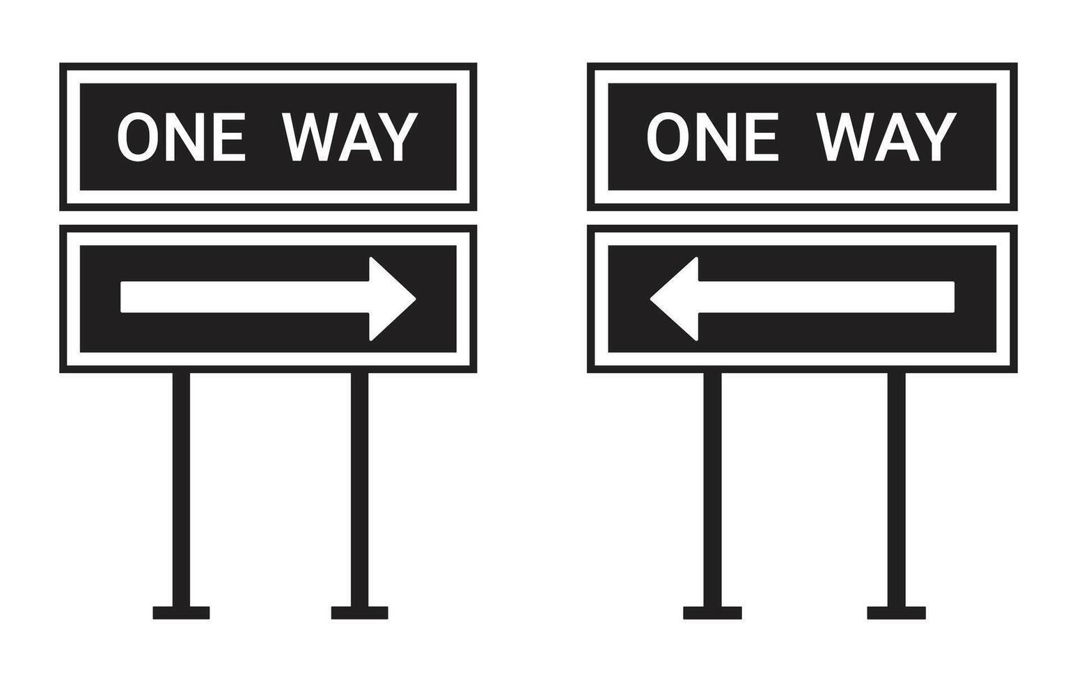 One way traffic direction sign illustration vector