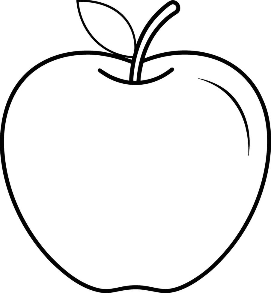 Apple Fruit Line Art - Minimal Outline Illustration vector