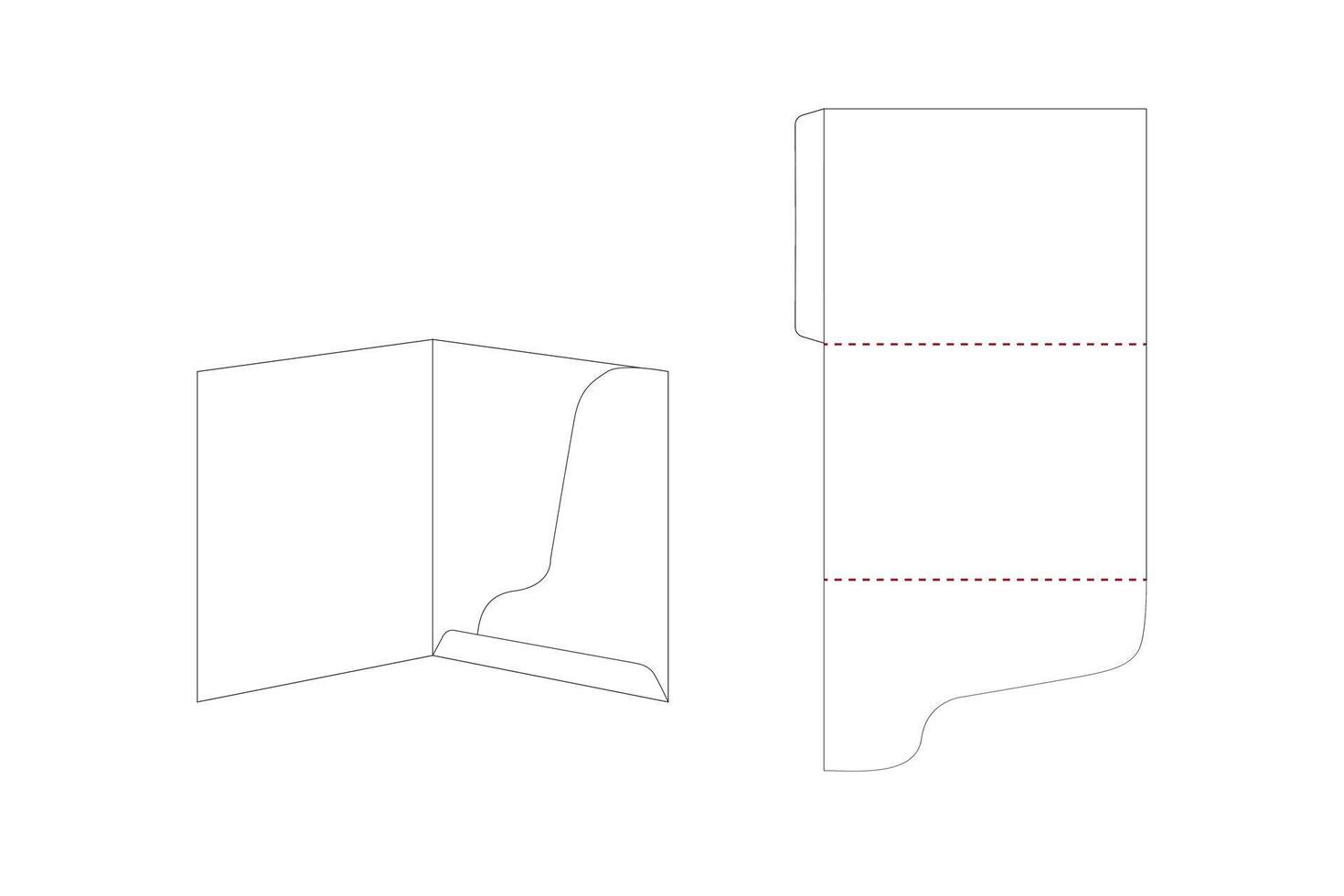 file folder business die cut templates designs 3d mock-up isolated white backgrounds for packaging branding, products compartments unique design vector