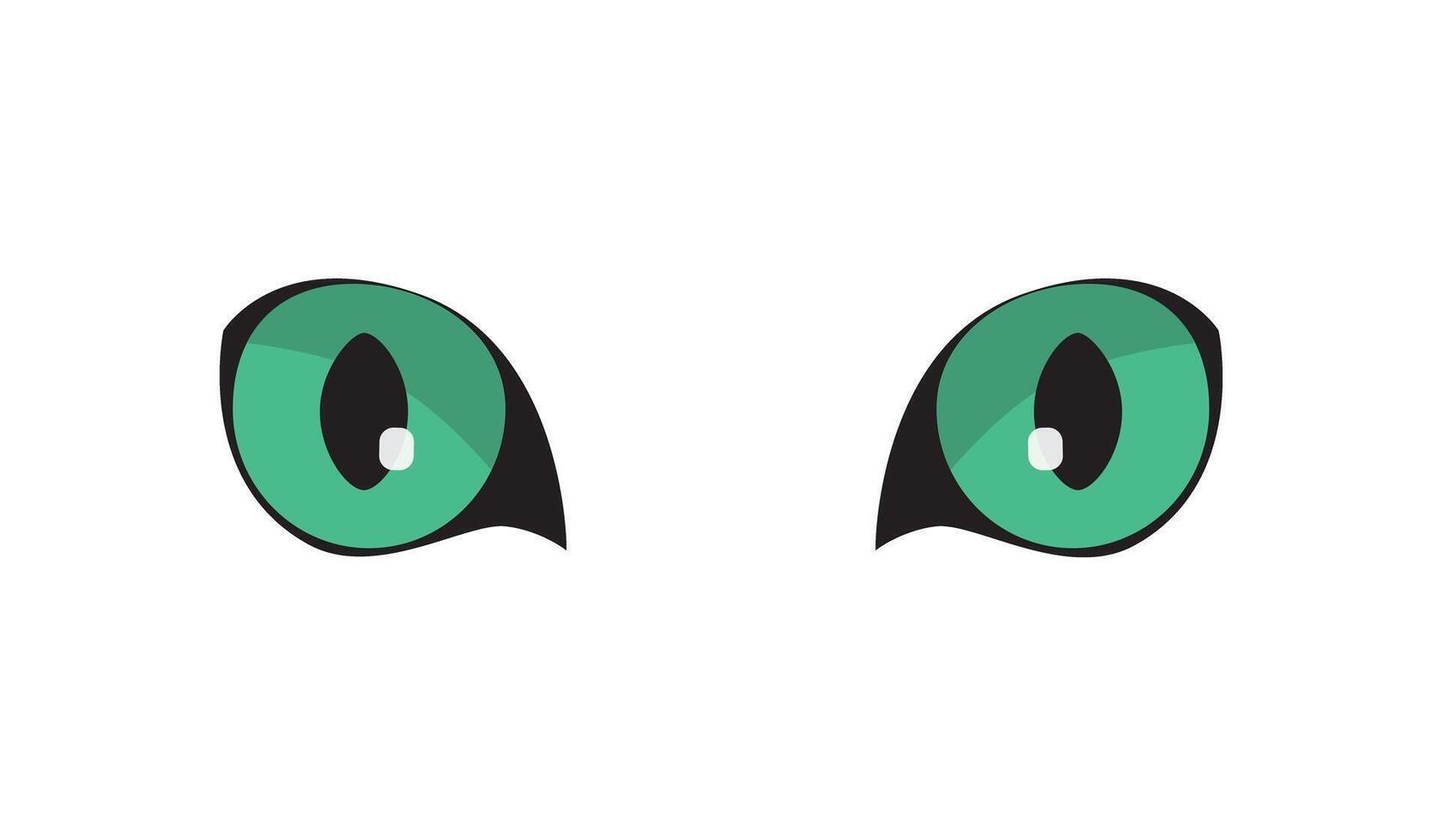Beautiful green cat eyes. Simple flat illustration. vector