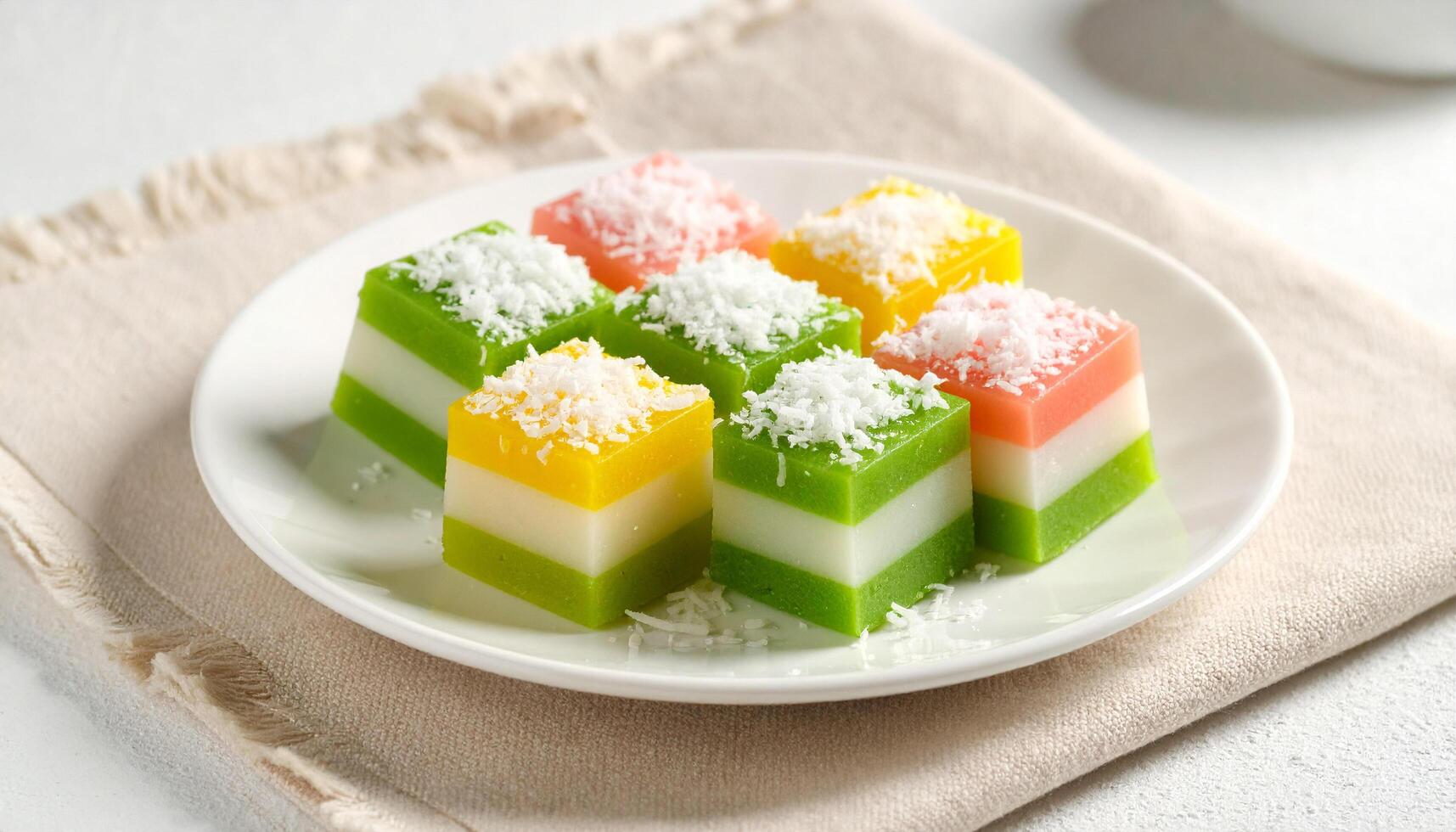 Striped Cassava Cakes With Coconut photo