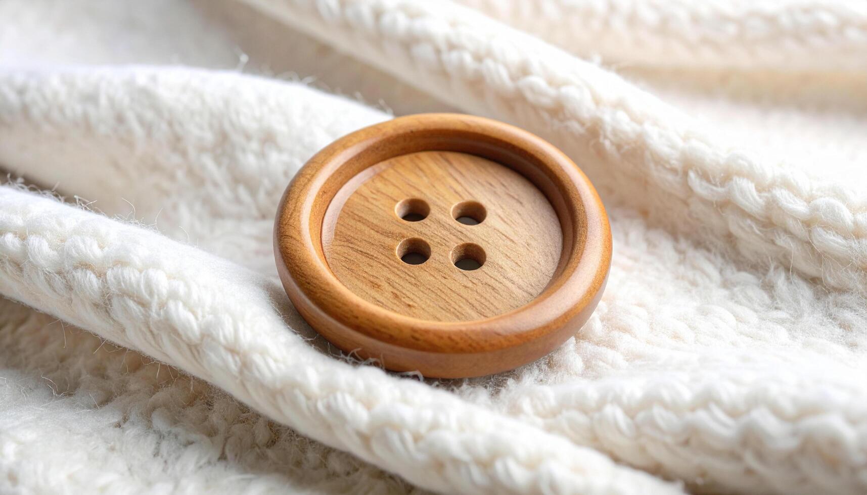 Wooden Button On Felt Fabric photo