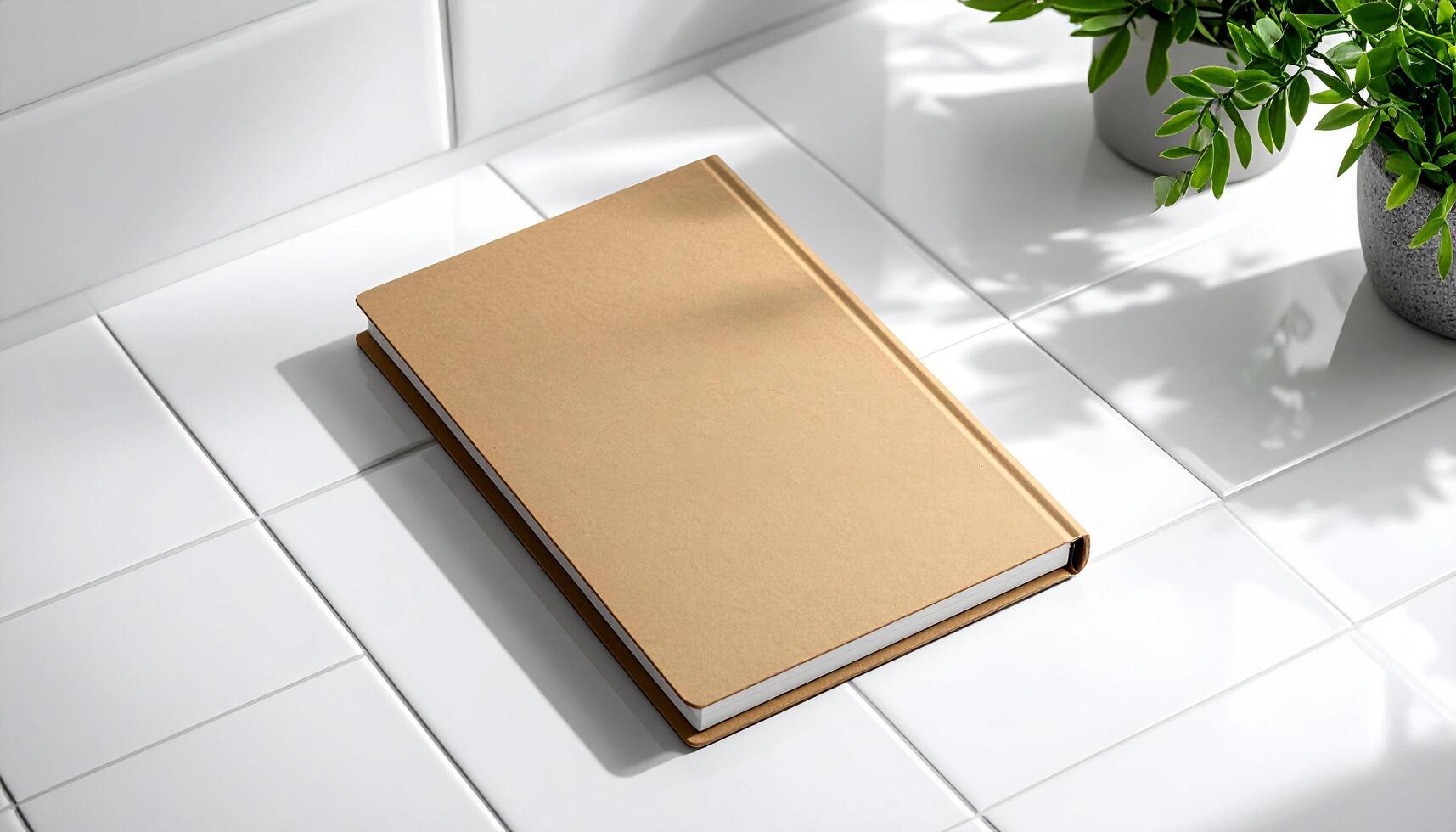 Recycled Kraft Notebook On Tile photo