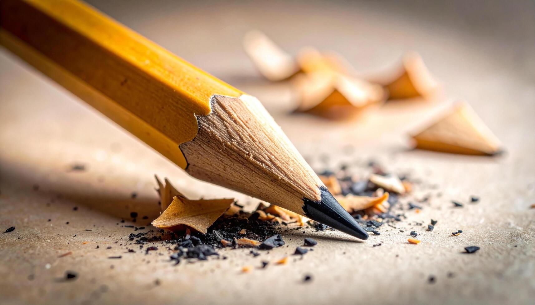 Broken Pencil Tip On Cotton Paper photo
