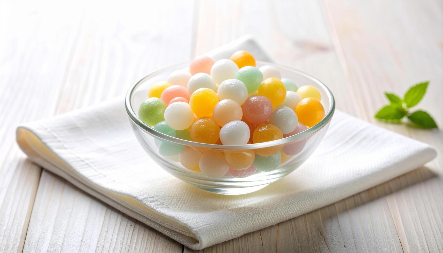 Tapioca Pearls In Glass Bowl photo