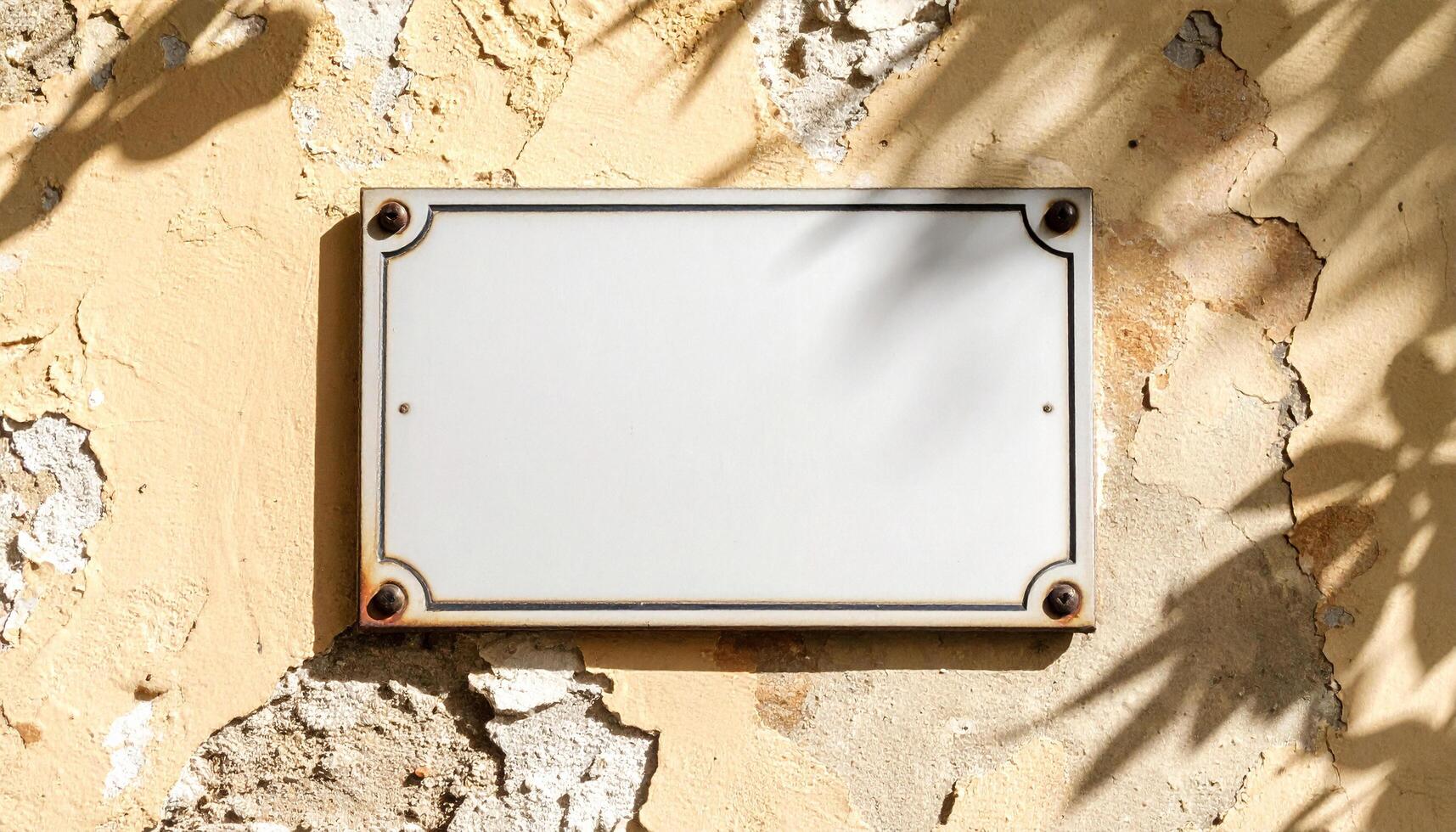 Blank Street Plate On Urban Wall photo