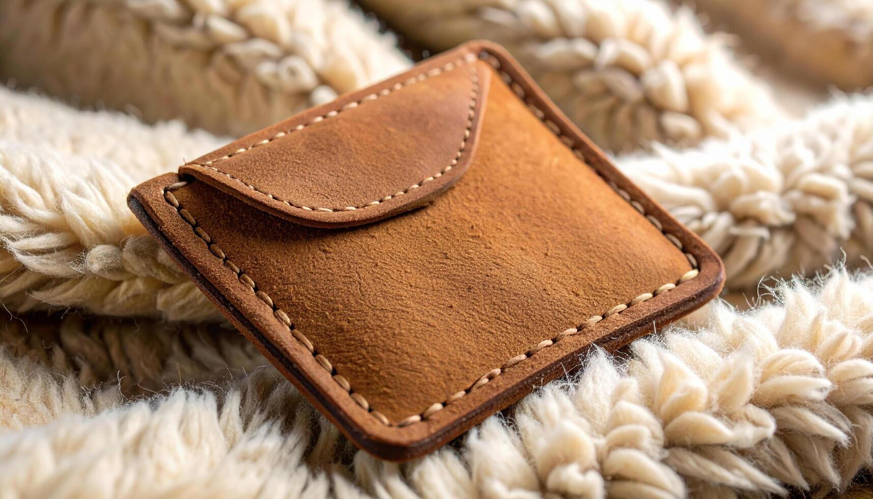 Suede Patch On Wool Background photo