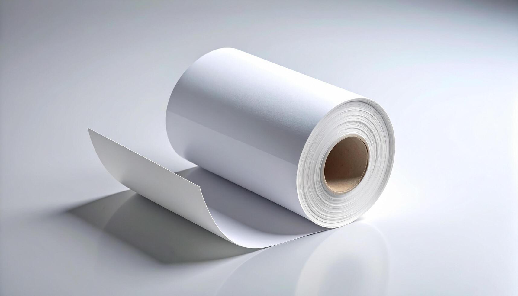 Curled Receipt Paper On Table photo